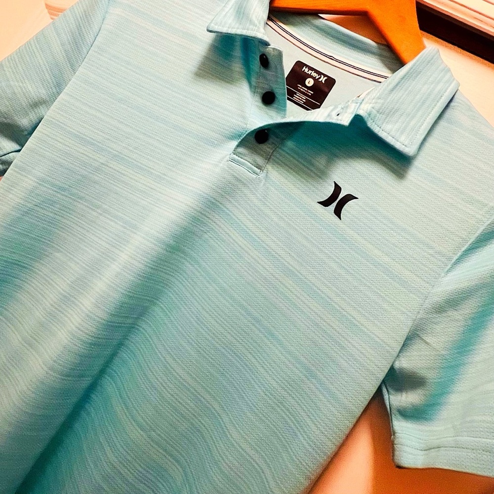 HURLEY Ocean Turquoise Blue Polo Shirt